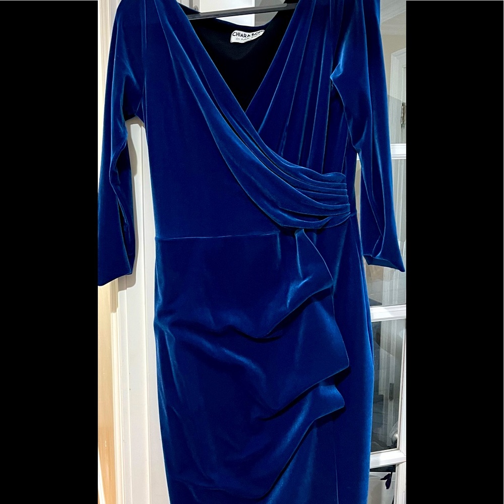 Chiara Boni DeepBlueVelvet Dress Size 14